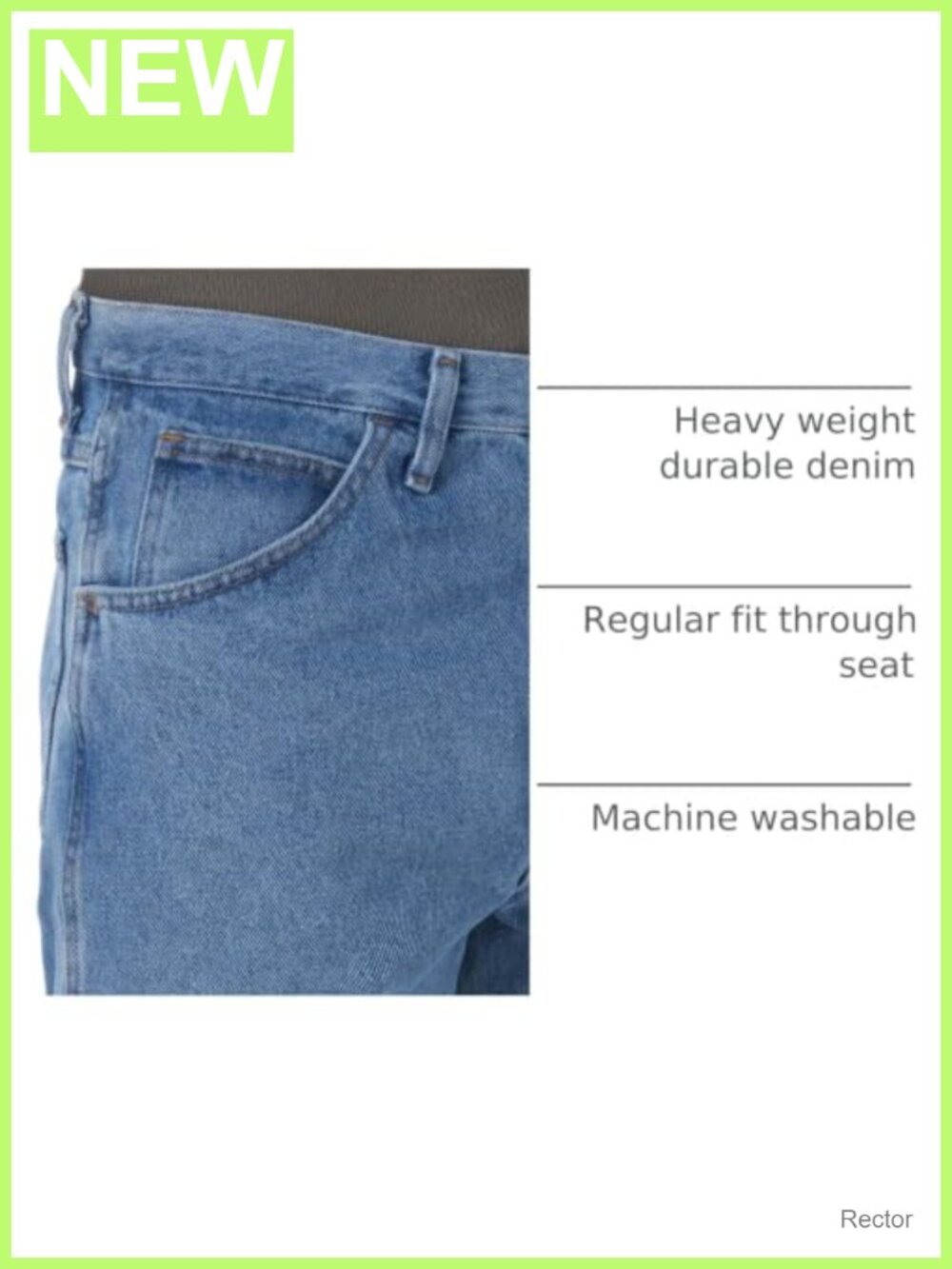 Rustler Classic Regular Fit Mid Rise Straight Leg Jeans - Picture 5 of 5